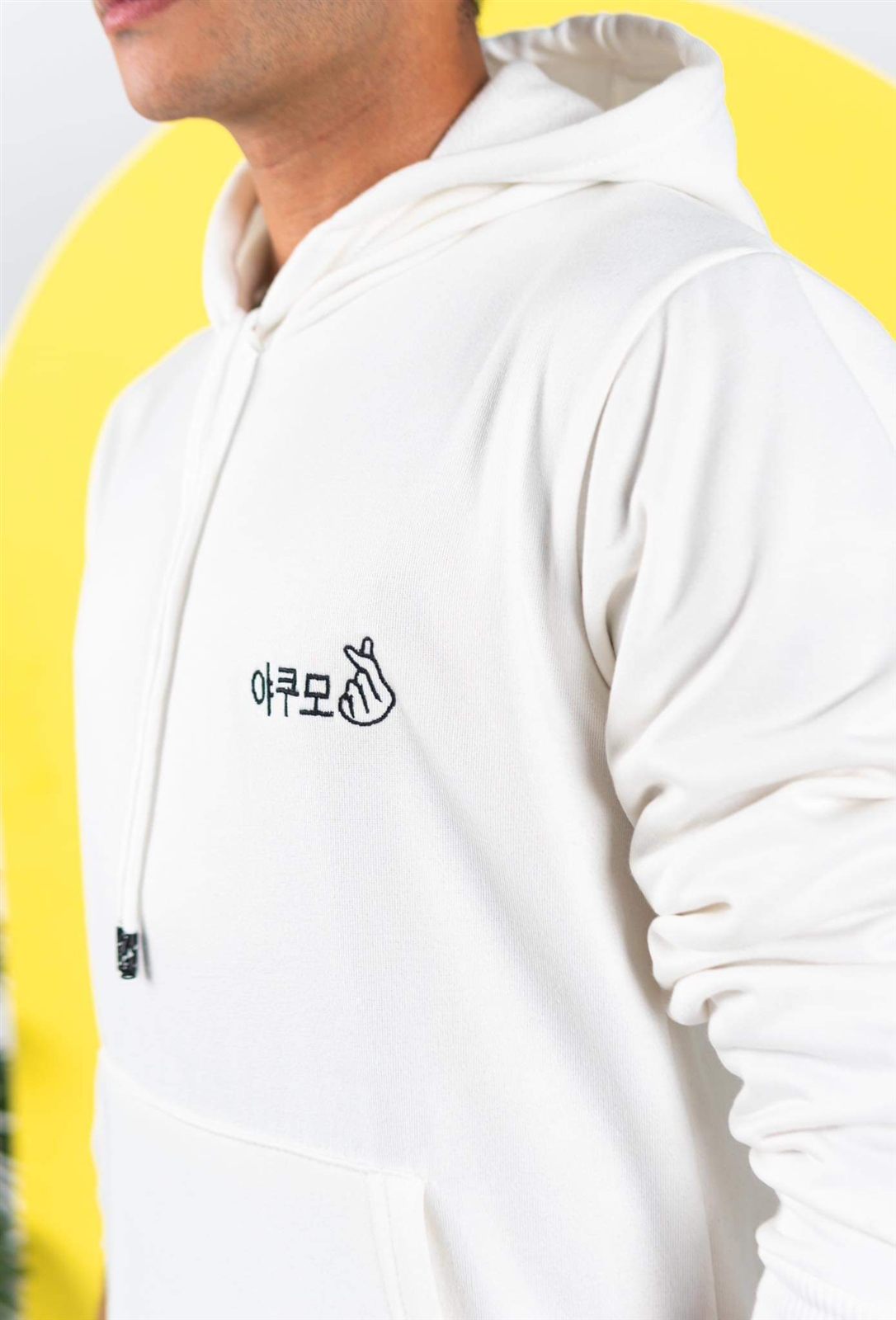 Hello Smiley Zip Hoodie — detail shot